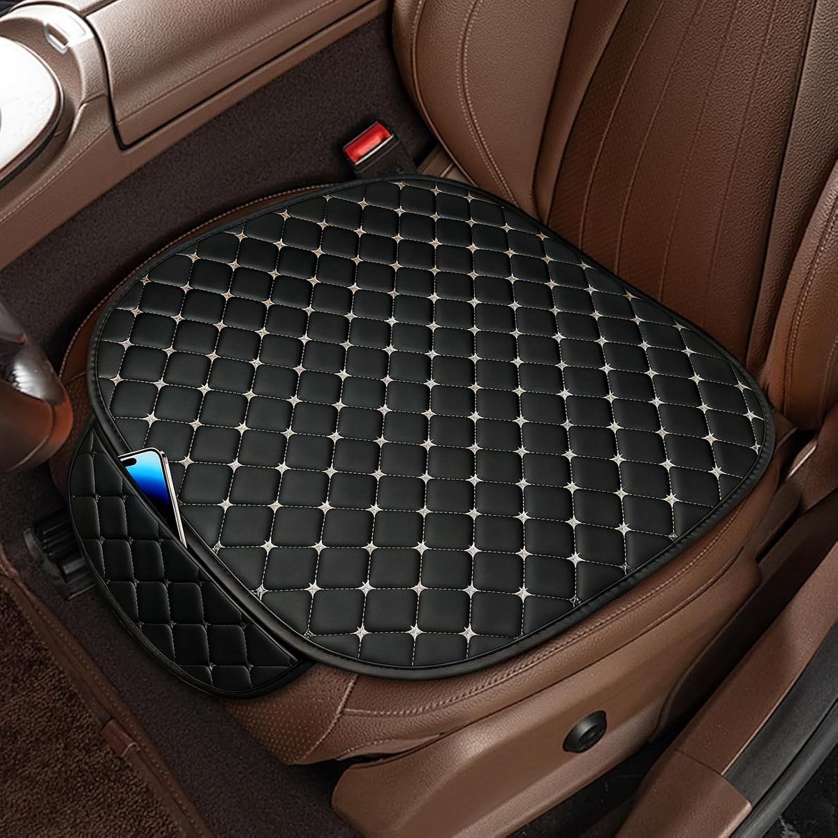 2 stuks zitkussens auto voorstoelen, stijlvolle autostoelhoes voorstoelen, waterdicht, anti-slip autokussen, ademend, universeel