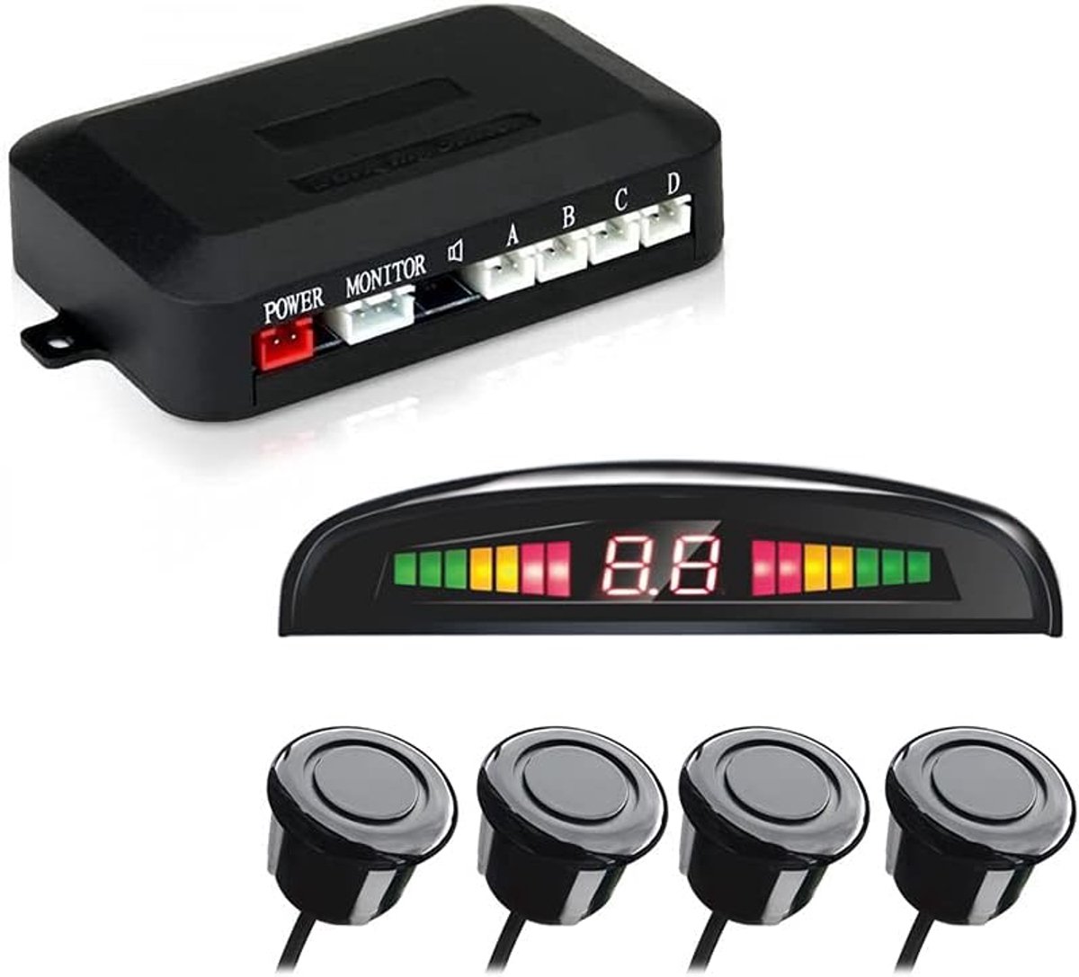 Parkeren Ultrasone Sensoren LED Afstandsweergave met Geluidswaarschuwing voor Voertuig Vrachtwagen Bestelwagen + 4 Parkeersensoren