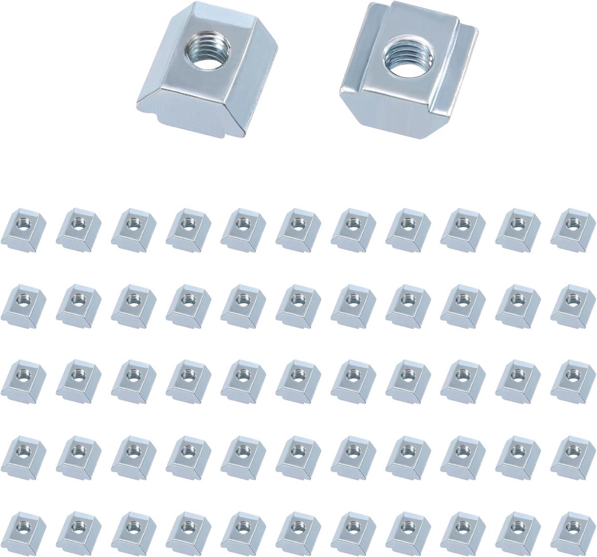 GUNGY Moerstenen M4 Groef 6-type B Moerenset T-groefmoeren koolstofstaal T-moeren voor aluminium profiel extrusiegleuf standaard 20-serie 50 stuks
