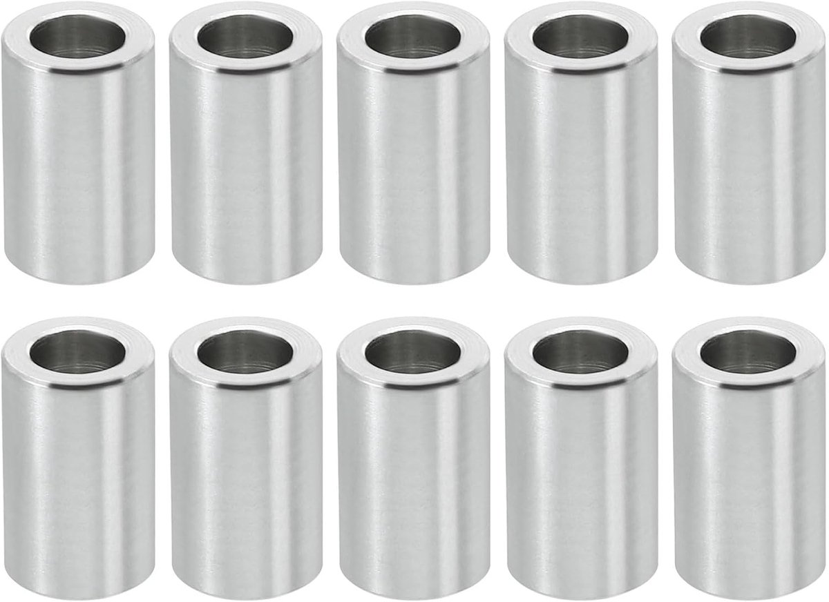 M6 Aluminium Spacers, 10 Stks Metalen Spacer Aluminium 6.2mm ID x 10mm OD x 16mm L Aluminium Spacer Schroef Standoff Ronde voor 1/4 "of M6 Schroefbouten