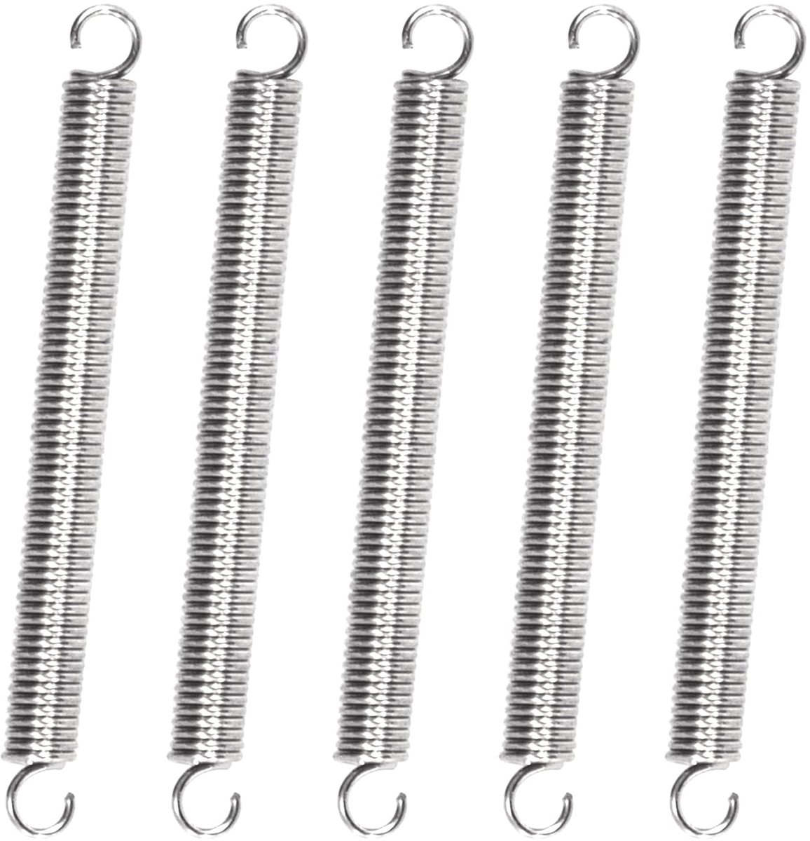Trekveren met haak, roestvrij staal, trekveer, spanveer, 20 mm, buitendiameter 2 mm, draaddiameter 0,28 mm, maximale trekkracht 0,26 kg, 0,28 x 2 x 20 mm, 20 stuks