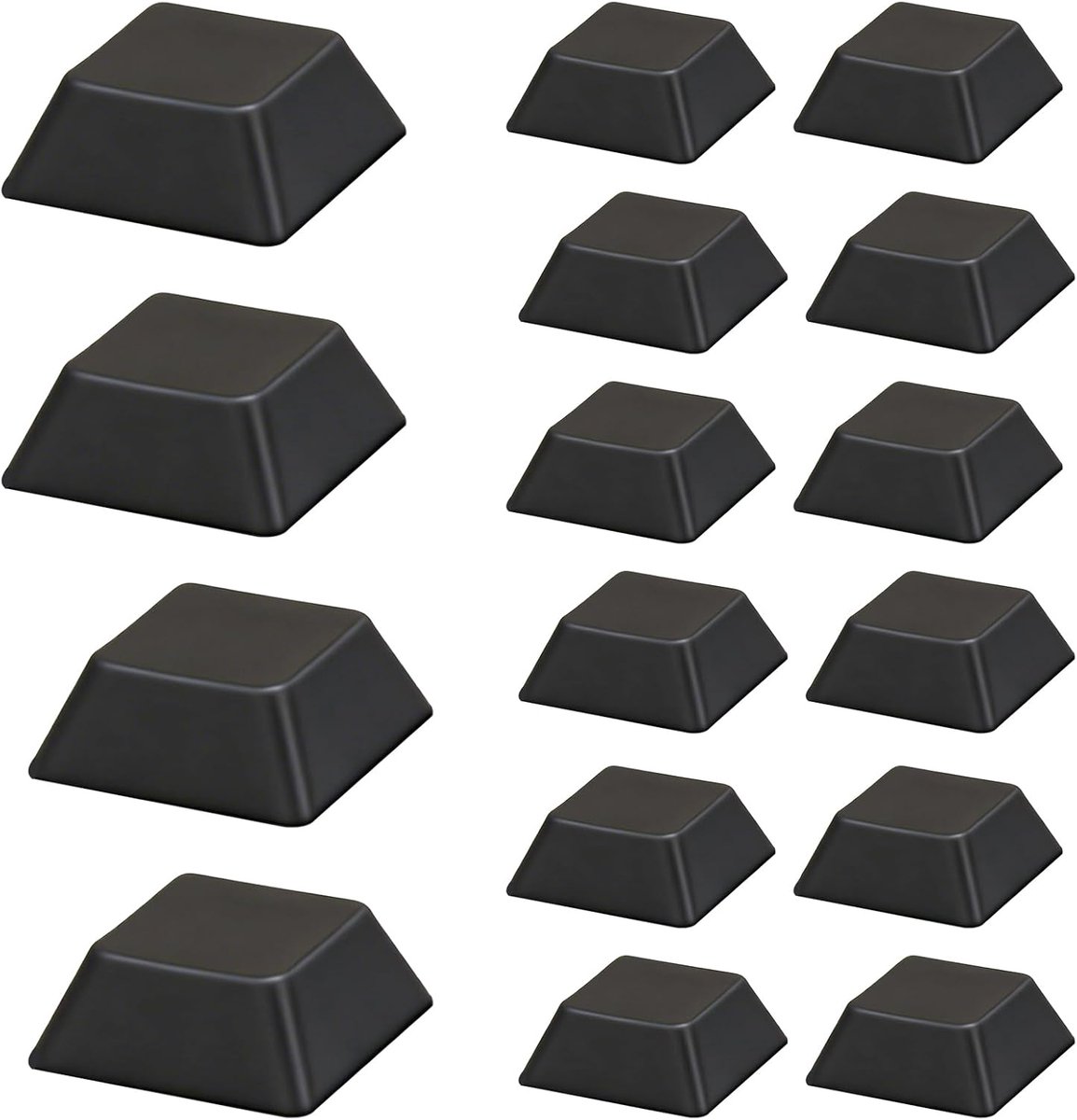 Meubelglijders, 16 stuks, rubberen glijders, zelfklevend, 20 x 20 x 8 mm, antislip glijders voor stoelen, kasten, laden, luidsprekers, geluidsbescherming en antislip