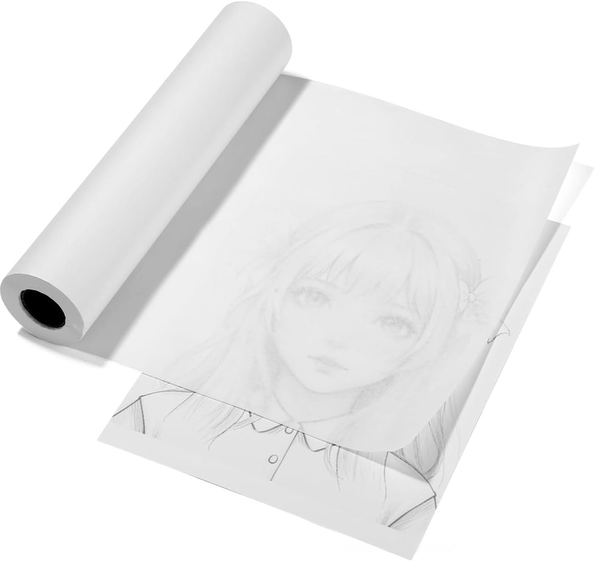 transparant papier van 30 cm × 50 m, 26 g/m²; schetsrol, patroonpapier | zijdepapier, overtrekpapier, architectenpapier,transparant papier voor tekenen, schetsen en cadeauverpakkingen