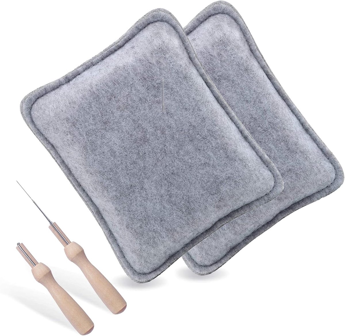 2 stuks product voor viltwol, complete set voor droog vilten, viltmat, naaldhouders en naalden om te vilten, ideaal voor beginners en ervaren ambachtslieden