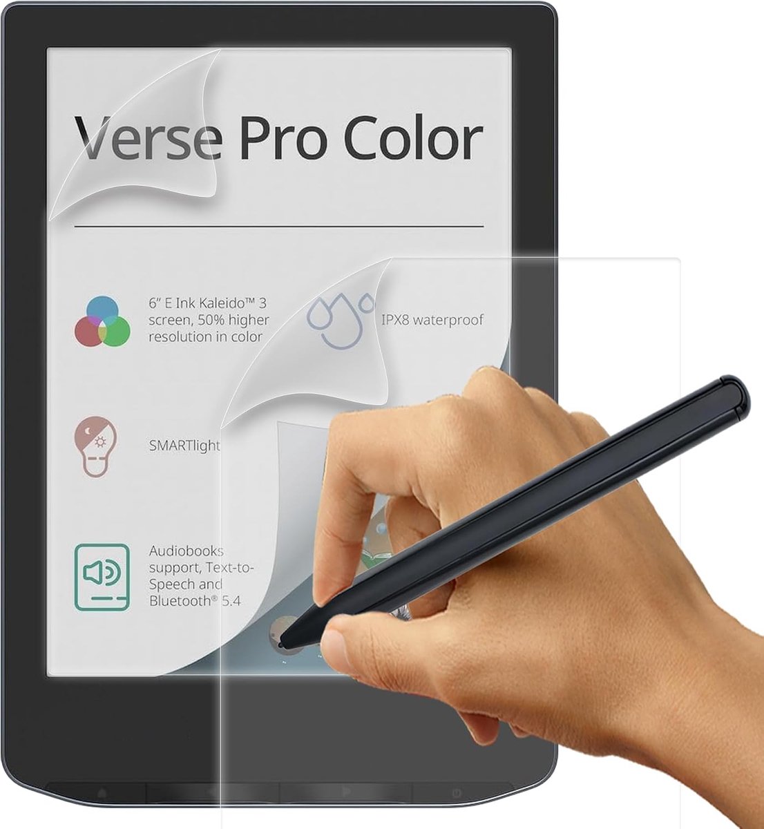 [2 stuks] Like matte papierfolie voor Pocketbook Verse / Verse Pro/Verse Lite/Verse Pro Color 6 inch, [niet-verblindend] PET-papier gevoel, displaybeschermfolie voor tekenen, schrijven en