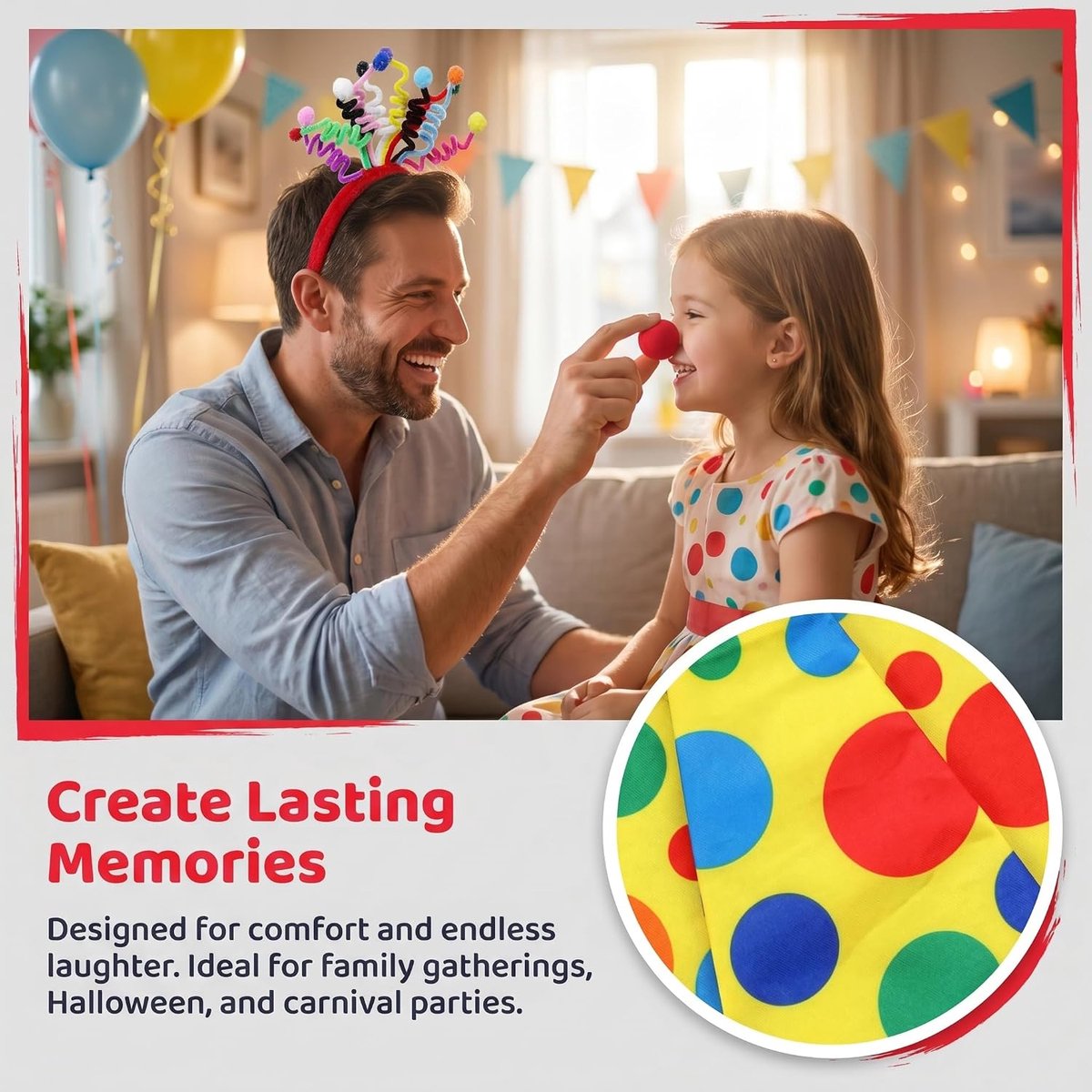 6-Delige Clown Kostuum Accessoires Set, Inclusief Haarband, Neus, Handschoenen, Stropdas Stickers, Rollenspel Tools, Clown Kostuum Accessoires, Geschikt Voor Halloween En Carnaval.