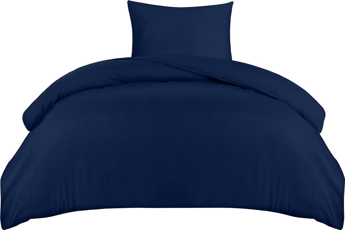 Bedding Dekbedovertrek Set - Zachte Microvezel Dekbedovertrek 135x200cm met Kussensloop 50x75cm - Beddengoed Dekbedovertrek Set - Marineblauw