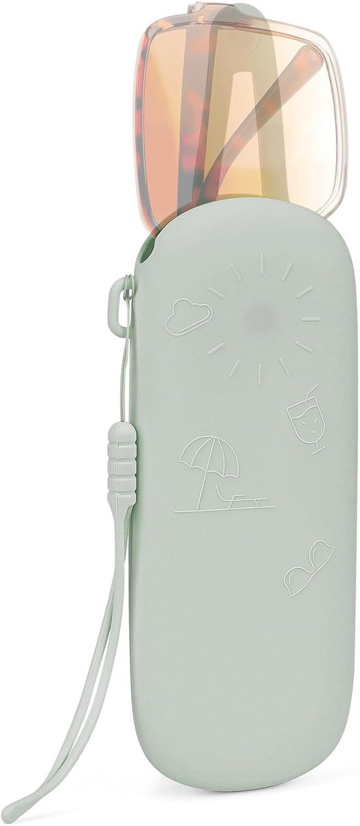 Oversized Zonnebrillentas, Grote Montuur Brillentas voor Zonnebrillen, Brillen Reistas Compatibel met Rayban Aviator Max/Old Aviator/Caravan Reverse Square/meer (Groen)
