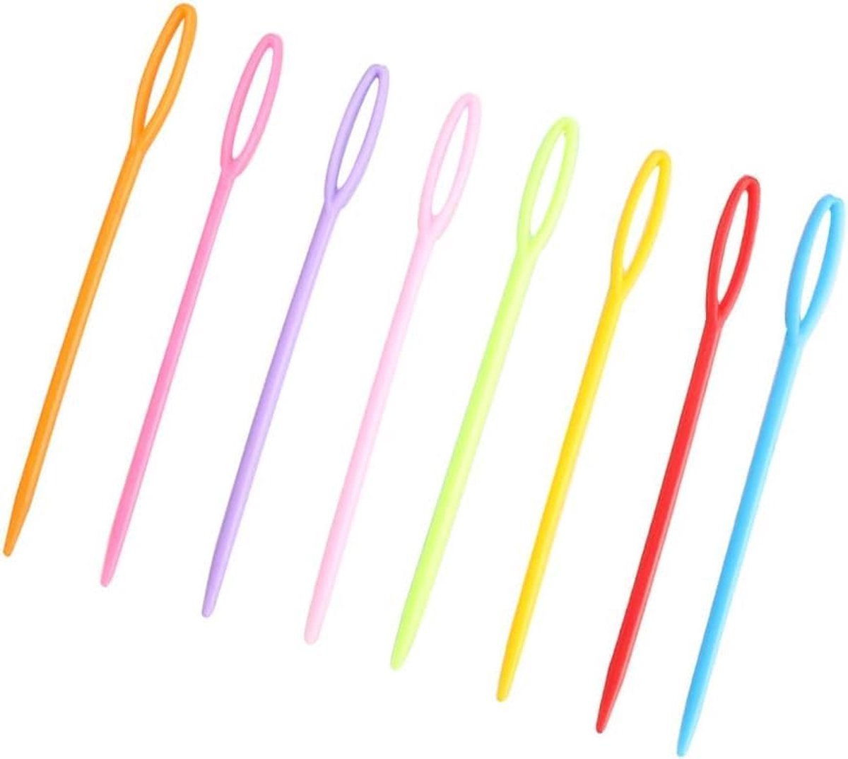 20 stuks plastic naainaalden, grote stompe oogpunt, kleurrijke handnaainaalden voor kinderen doe-het-zelf, handwerk, breien, kruissteek- en naaiprojecten
