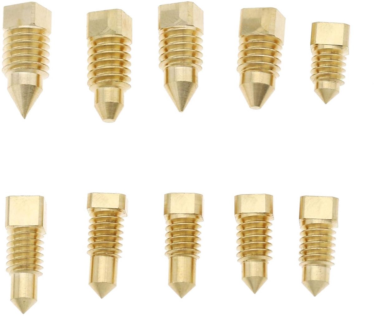 10-delige verwarmingsradiator ontluchtingsschroef reparatieset, roterende draadcontrole voor ontluchtingsklepplug met drukverlaging - Messing
