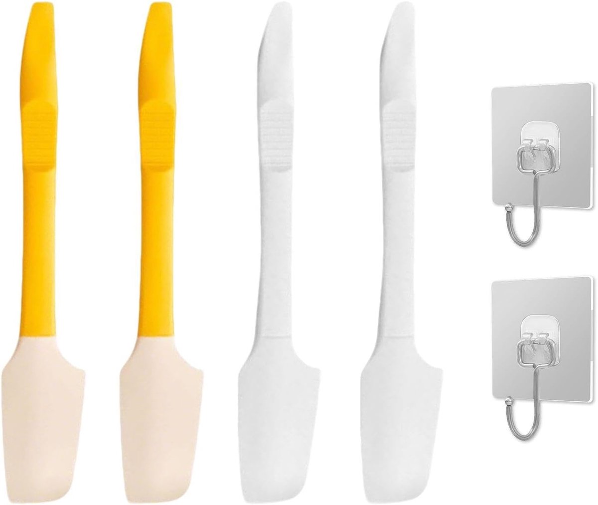 4 Stuks Jam Spatel En 2 Grote Transparante Haken, Keuken Uitstrijkje Bakken Tools, Hoge Temperatuur Resistente Siliconen Hoofd, Multifunctionele Schop, Kan Worden Geopend Aan Het Einde.
