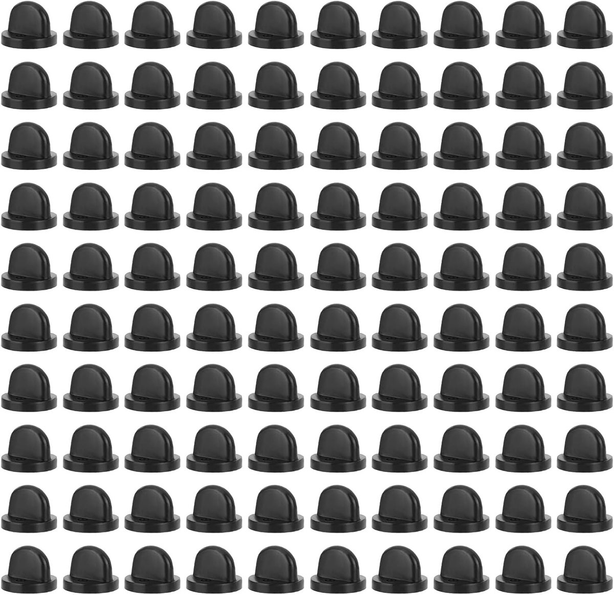 100st Rubberen Pinbacks, Vlinder Clutch Vervangende Backings voor Reversspelden Badges Stropdassen Hoeden Uniformen Veilige en Comfortabele Pasvorm voor Broches en Pinhouders (Zwart)