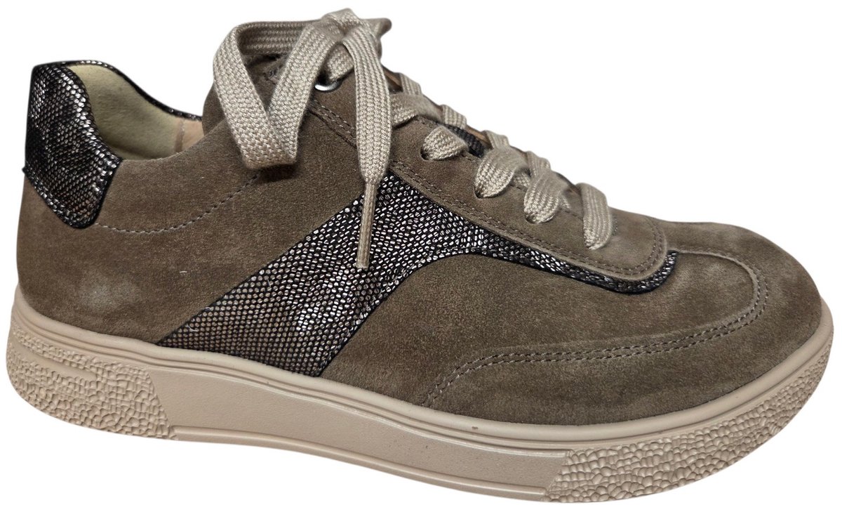 Hartjes 162.2702/34 41.38 Sophie Sneakers Beige Suede Dames Breedtemaat H - Beige - 41.5