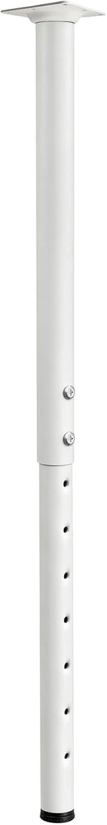 Verstelbare Tafelpoot 55-90 cm, Metalen Meubelpot voor Eettafel, Bureau, Koffietafel, Ø42/38mm, 1 Stuk (Wit)