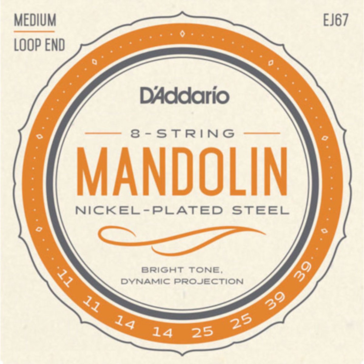 D'Addario EJ67 Mandoline Snaren Nickel Plated Steel (11-39) Medium