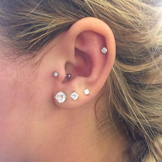 Piercingsieraden, 6 stuks, threadless, push-in, kraakbeen tragus, helix-piercingsieraden, platte achterkant, oorknopjes, roestvrij staal, 16G, 6 mm, 8 mm, 10 mm, lip, oor, medusa-piercing, 2 — afbeelding 3