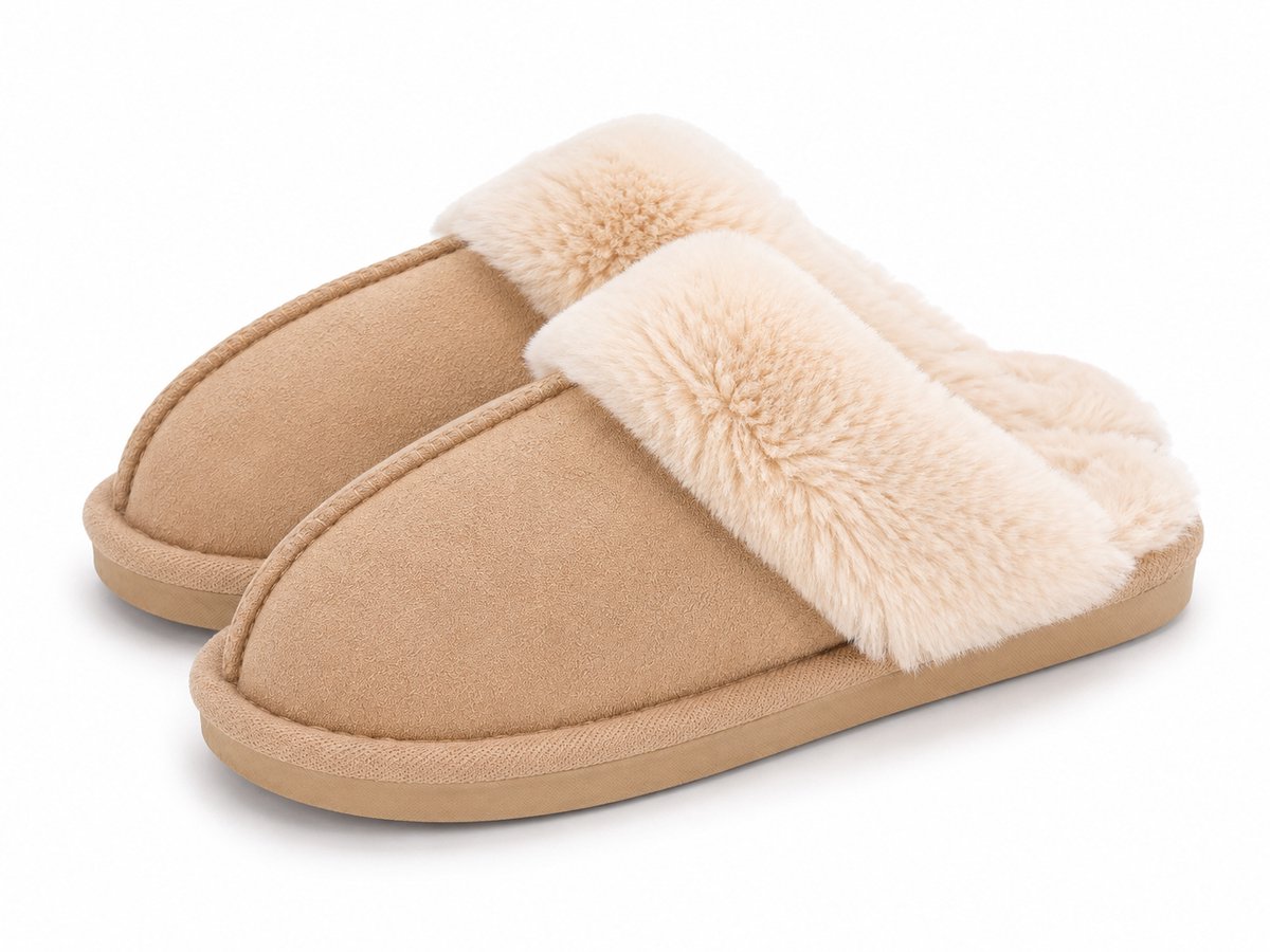 Pantoffels Dames - Sloffen - Maat 39 - beige
