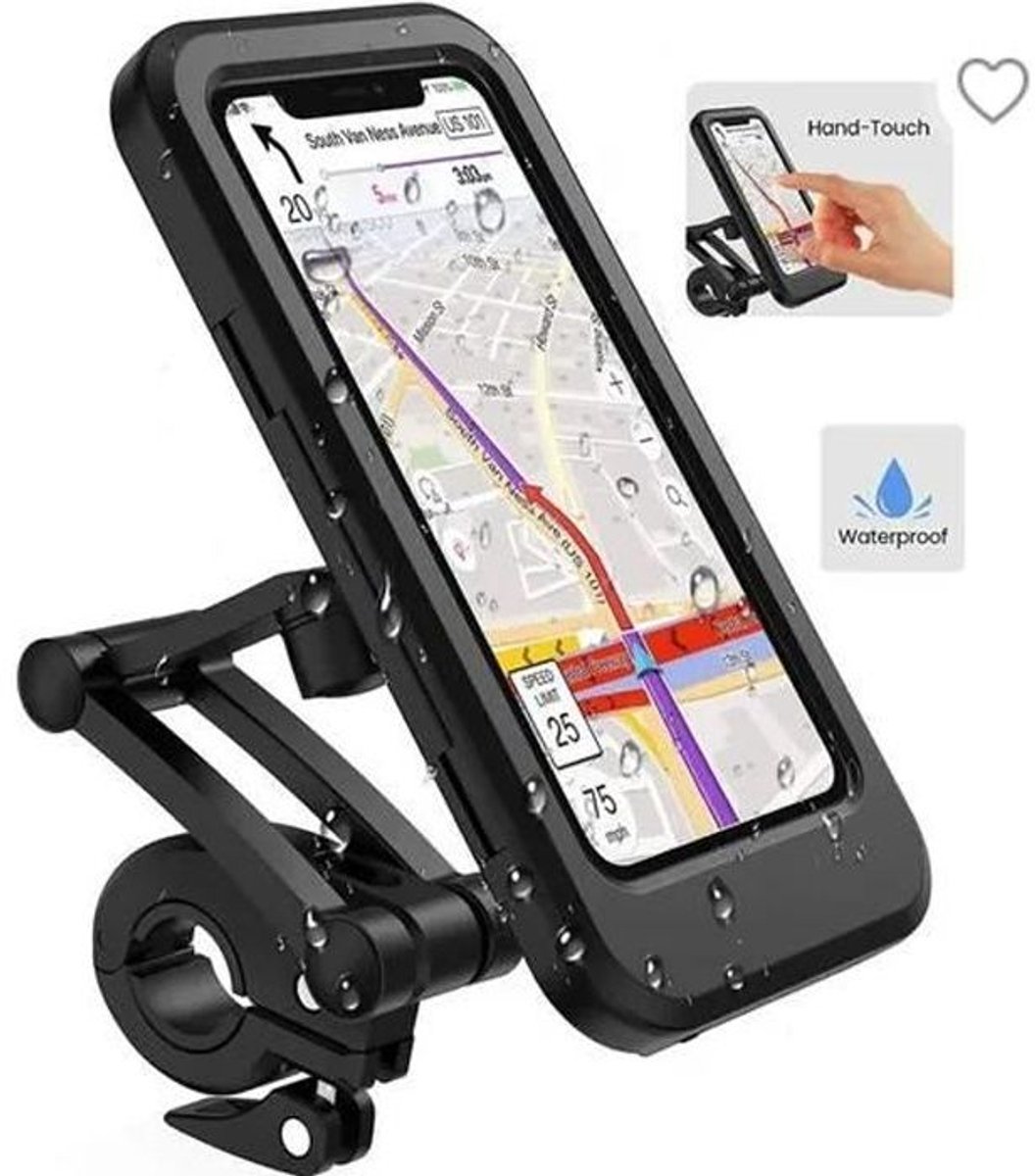 Waterdichte telefoonhouder voor motorfietsen/fietsen, geschikt voor smartphones tot 6,7 inch.