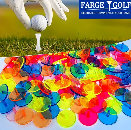 Meerkleurige golf bal markers kunststof platte golf marker set 50 stuks ronde positie markers voor golfbaan golf accessoires 23,9 mm — afbeelding 4