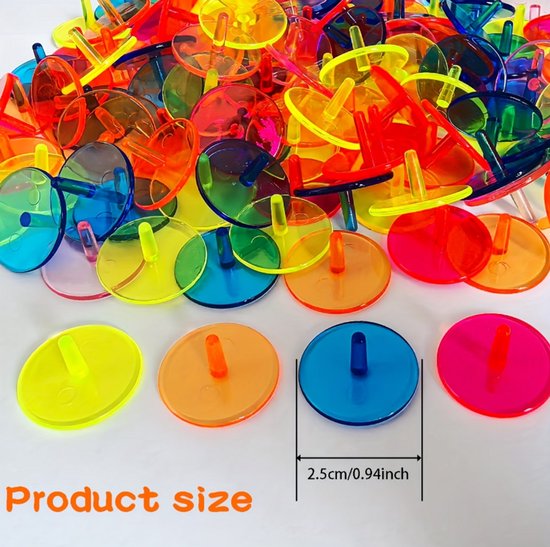 Meerkleurige golf bal markers kunststof platte golf marker set 50 stuks ronde positie markers voor golfbaan golf accessoires 23,9 mm — afbeelding 2