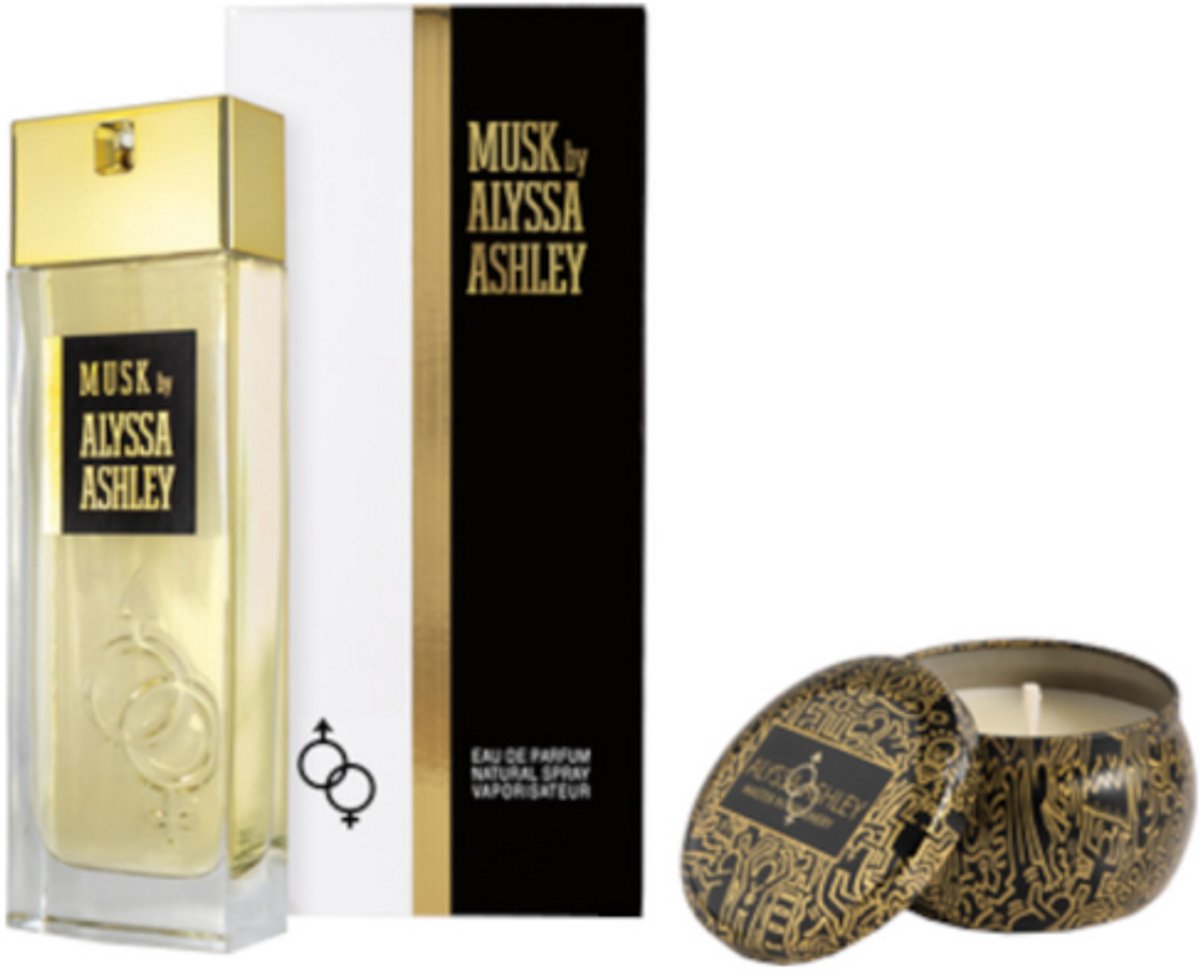Alyssa Ashley Musk Eau De Parfum 100 Ml Gift Set With 110 G Scented Candle