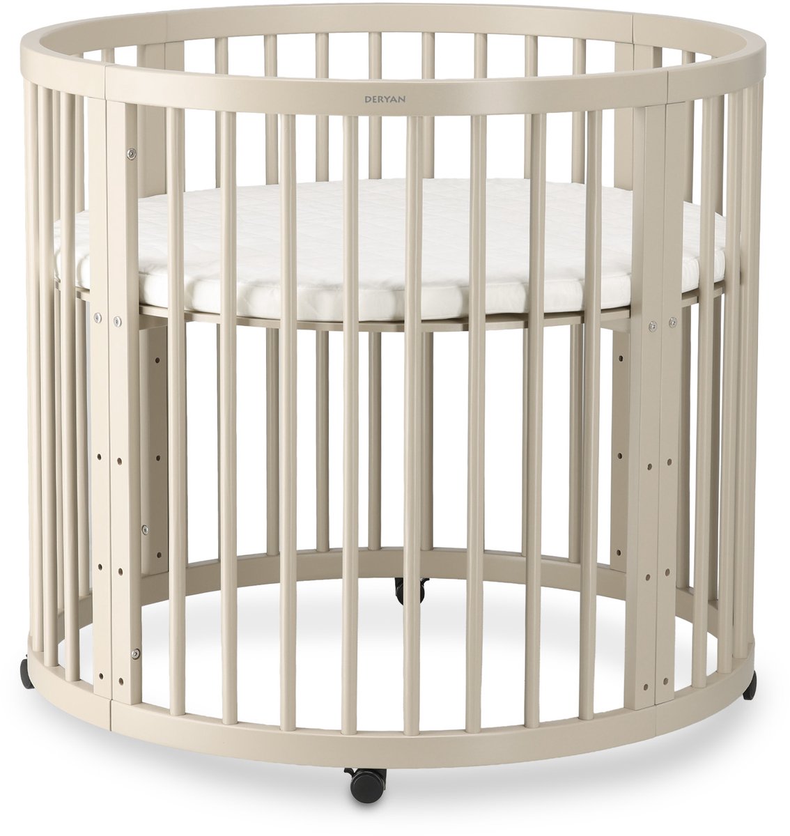Deryan Willow Box - Ronde Houten Babybox inclusief Matras - Sand