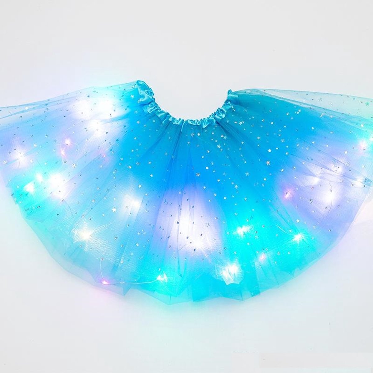 Wantohave Lichtgevend Tutu Rokje Mini Meisjes - Lichtblauw - RGB Verlichting - One Size - 3 t/m 8 Jaar