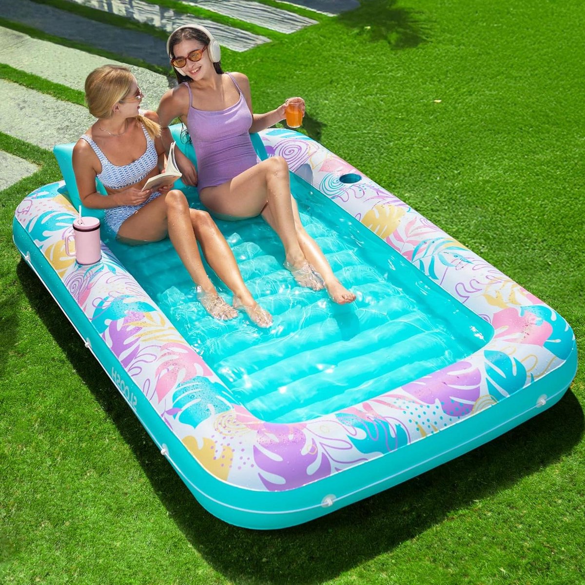 Zwembad Zonnebank Lounge Float - Opblaasbaar Vlot - Ontspannen in het water - Extra groot voor twee personen