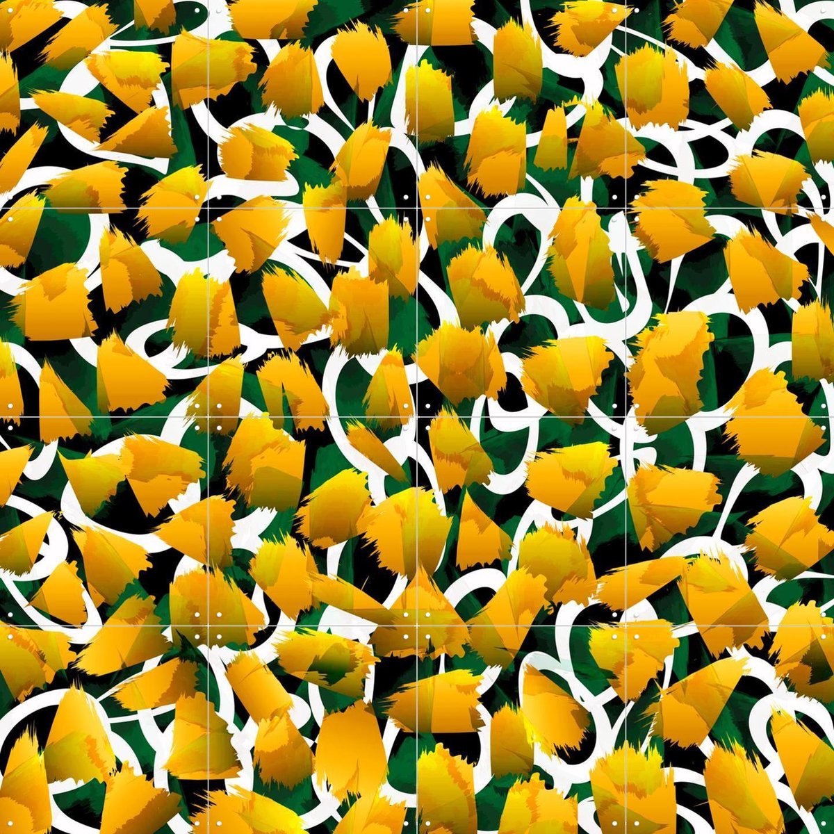 IXXI Yellow Blossoms, Angelo Cerantola - 80 x 80 cm - Gratis ophangtool - Grote wanddecoratie en posters - Digitale Kunst, Abstract, Trap, Gang