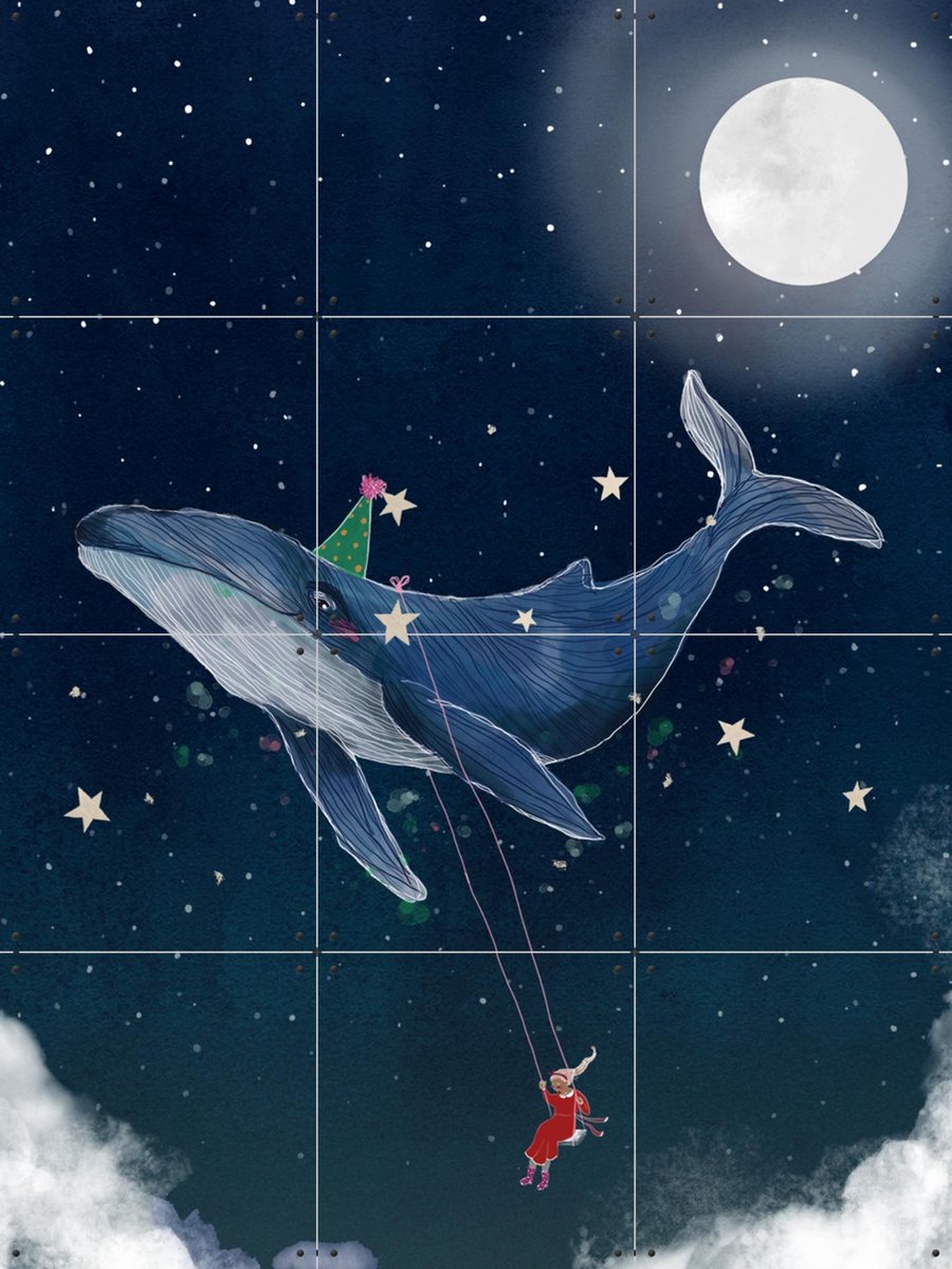 IXXI Als de Lucht de Zee Was, Esther Sepers - 60 x 80 cm - Gratis ophangtool - Grote wanddecoratie en posters - Illustraties, Fantasierijk, Speels