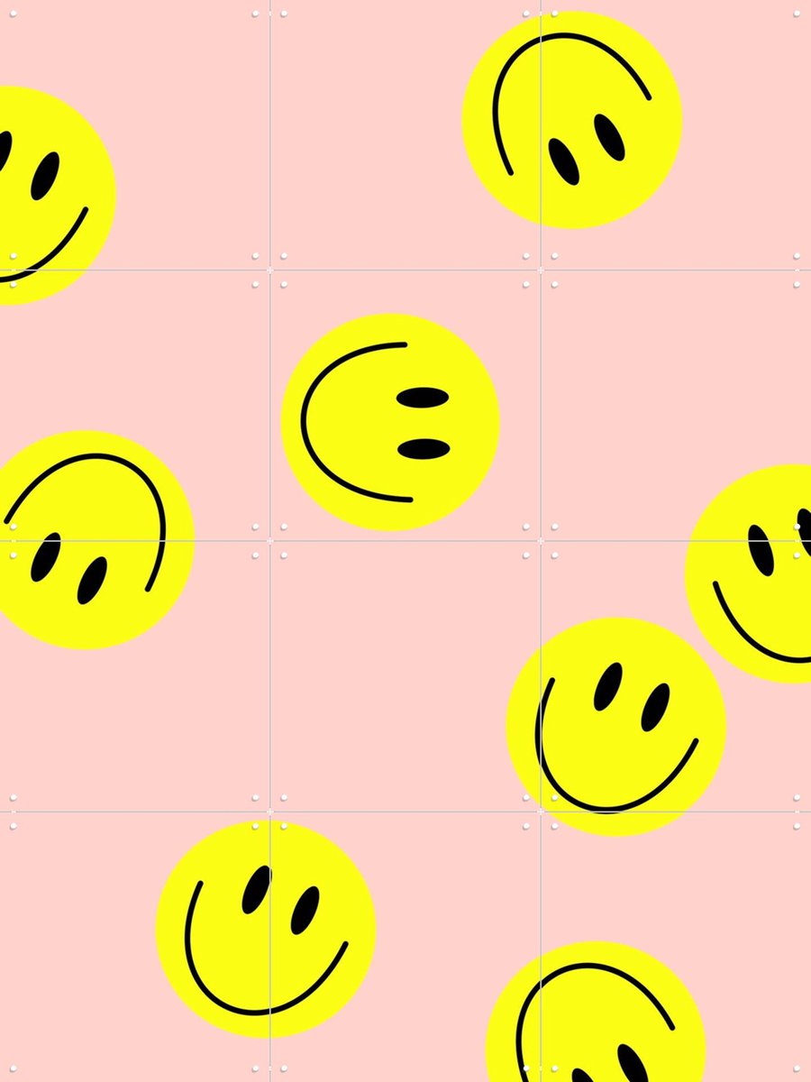 IXXI Flying Smiley, Hej.Ibiza - 60 x 80 cm - Gratis ophangtool - Grote wanddecoratie en posters - Digitale Kunst, Speels, Minimalisme, Fantasierijk