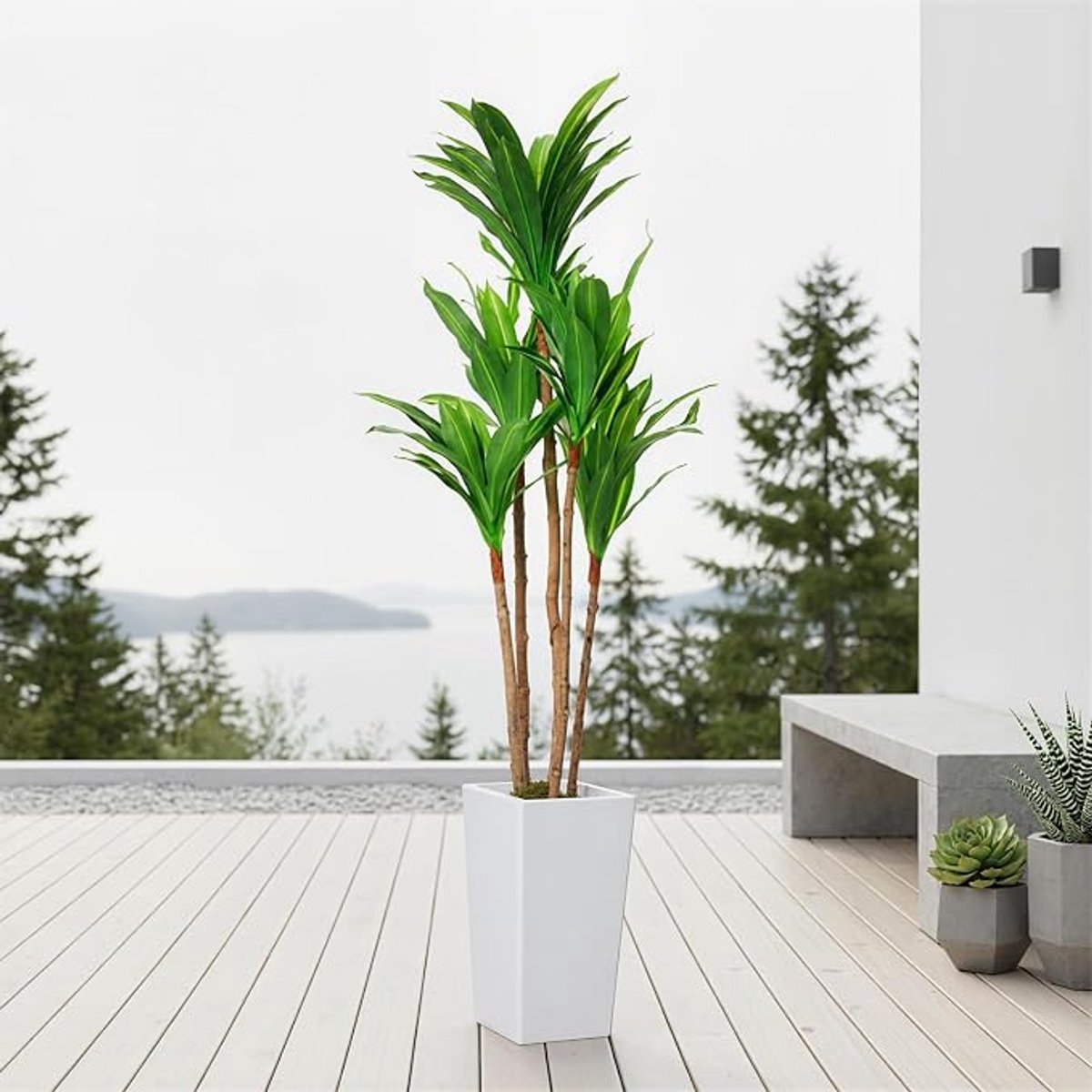 Danky - Premium 4.8FT Dracaena Boom - Natuurlijke Stam - Vormgeefbare Kunstplant
