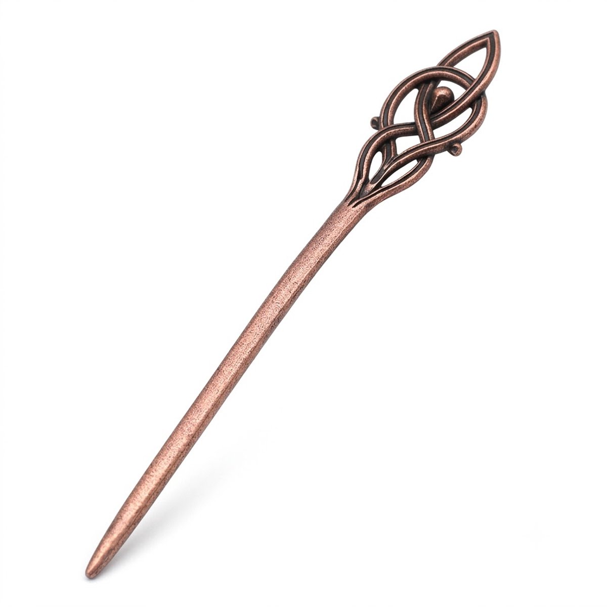 Donker bronskleurige haarpin dames vintage haarpin met Keltisch knoopwerk metalen haarspeld voor haarknot opsteek kapsel antislip haar accessoire Viking stijl