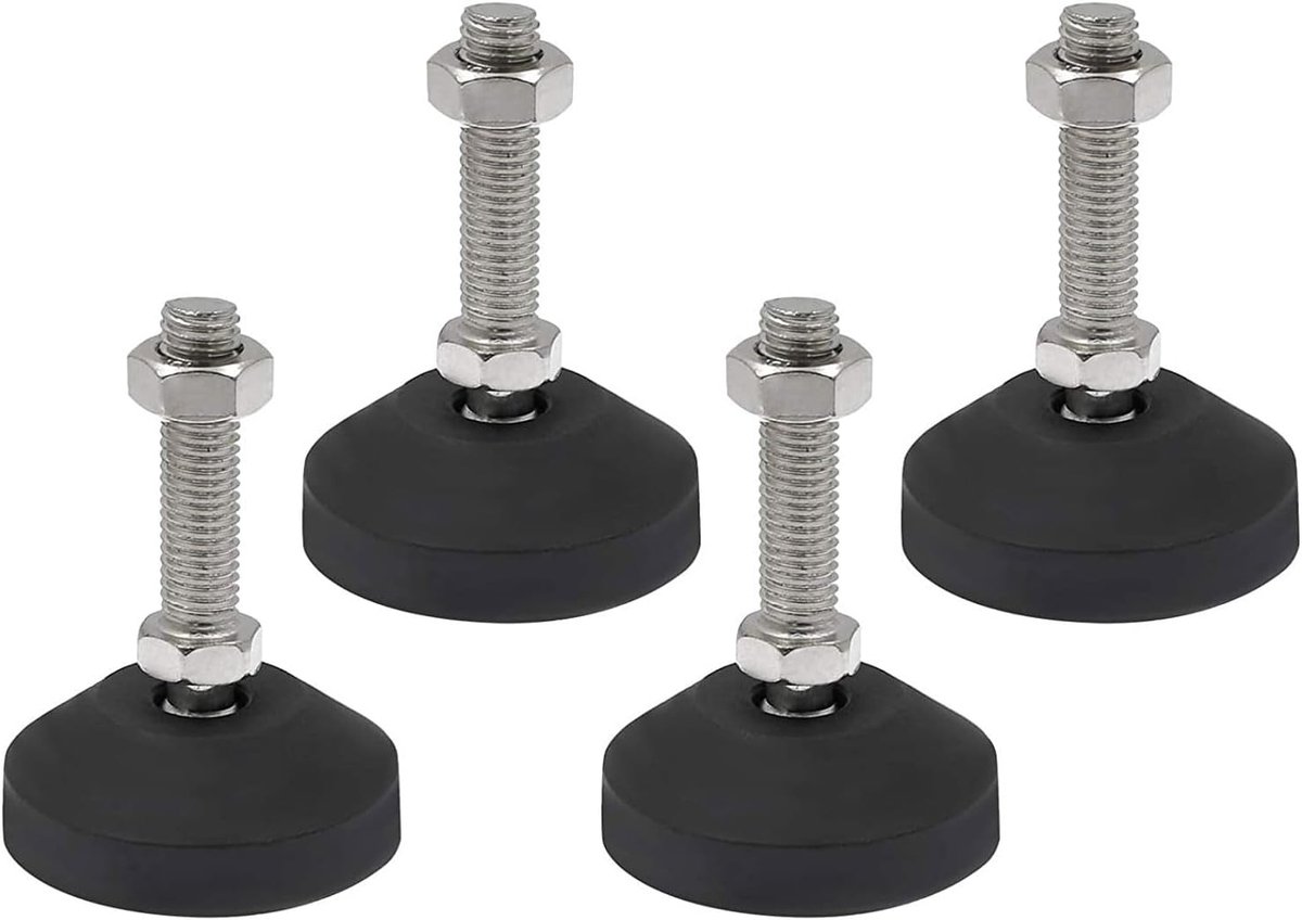 Poten M8 x 40 mm, M12 x 50 mm, Zwart, Nikkel, Metaal en Plastic, Eigentijds, Modern Stijl, 400 kg Capaciteit, 15° Kantel, Geschikt voor Stoelen, Tafels, Banken