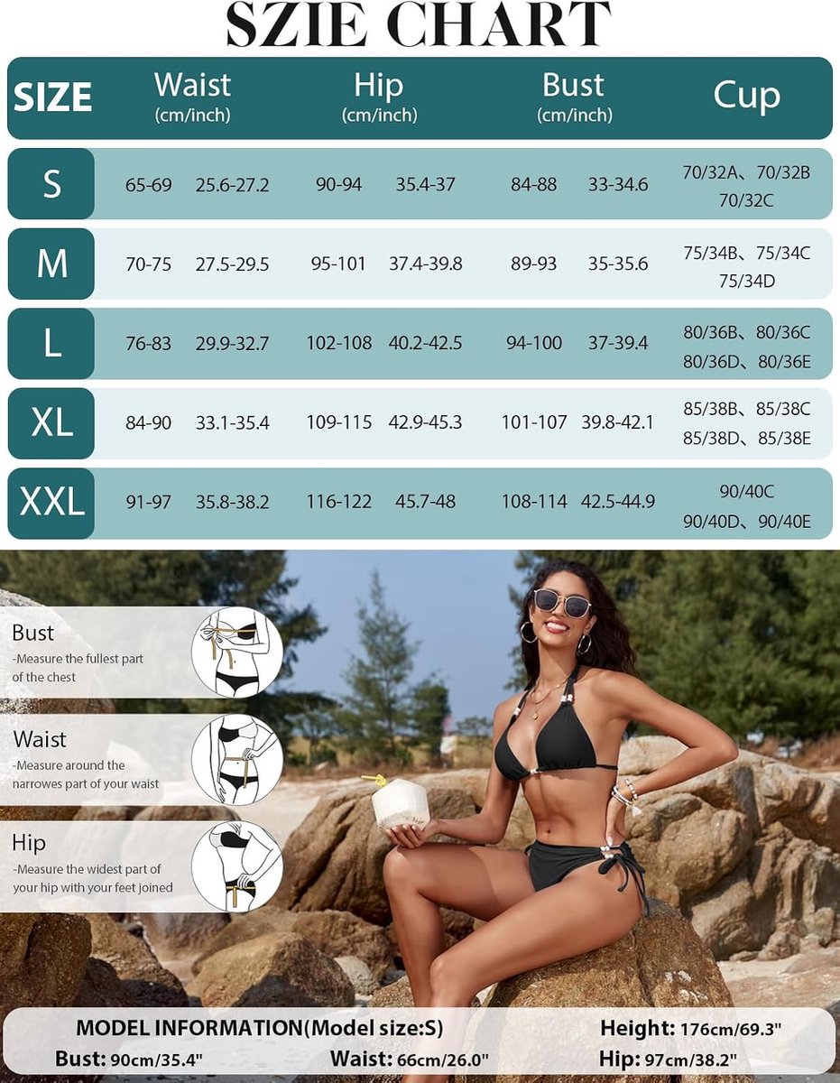 Bikini Dames Set Sexy String Bikini Halter Bikini Sets Tweedelig Badpak Push Up Badpakken met Parels Tanga Badmode Verstelbaar