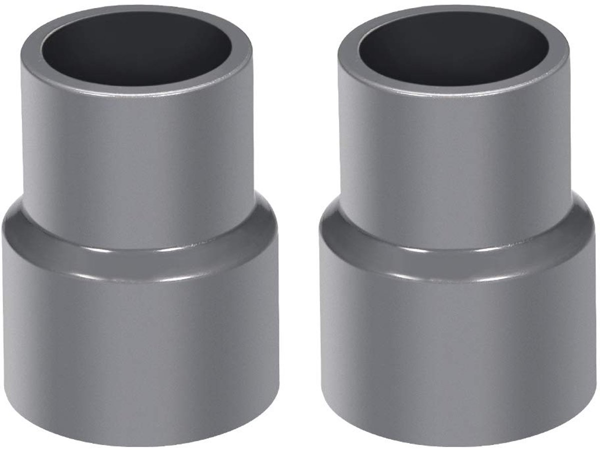 sourcing map Slangverkleiner PVC DWV Hub 40 grijs 20 mm x 25 mm fitting 2 stuks