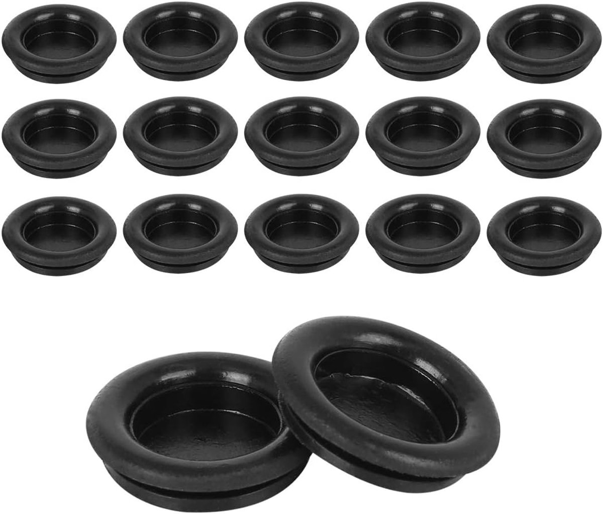AUTOHAUX 60 stuks rubberen strip eenzijdig kabelbescherming zwart 16 mm voor auto voertuig
