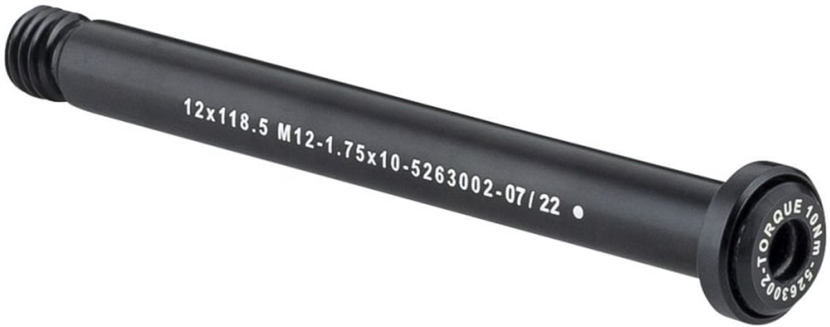 Steekas Voorwiel 12x118,5 mm – M12x1.75 – Voorsteekas – Zwart