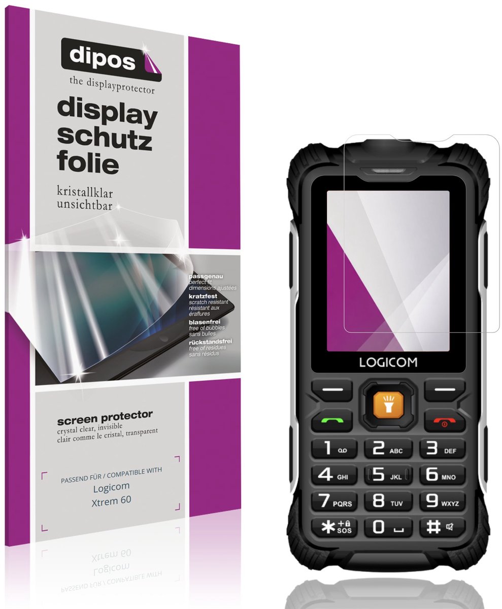 dipos – 4x Beschermfolie geschikt voor Logicom Xtrem 60 | Krasbestendige & heldere Screenprotector Ultra-Thin