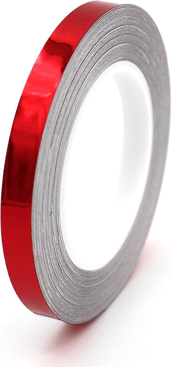 GmbH 7 mm 10 m chromen sierstrip voor auto, motorfiets (chroom rood)