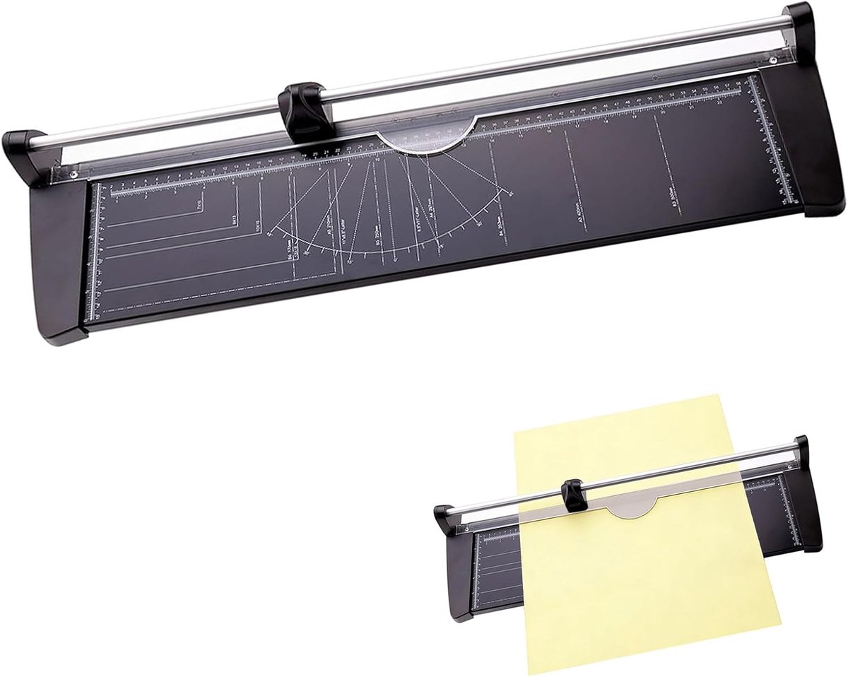 Papier snijder A2 - handmatige snijmachine met schuifkop - nauwkeurige schaalverdeling - snijdt tot 10 vellen - ShopVlot