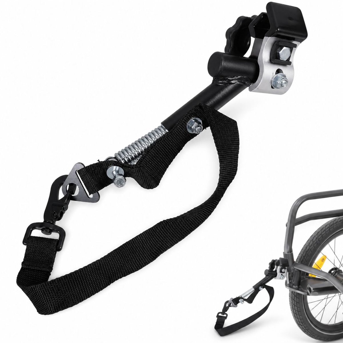 VHV - Fietskar adapter universeel - Stalen framekoppeling met nylon banden voor fiets en e-bike - zwart