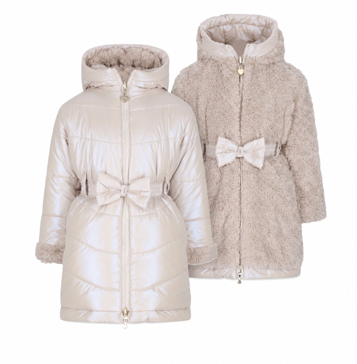 Le Chic reversible winterjas meisje BALANCE C607-5220 / Zilver - maat 122/128