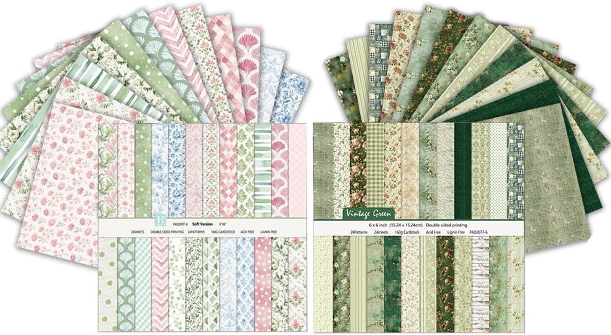 48 vellen, 15,2 x 15,2 cm, dubbelzijdig patroonpapier, 15,2 x 15,2 cm, decoratief papier, 15,2 x 15,2 cm, 15,2 x 15,2 cm,