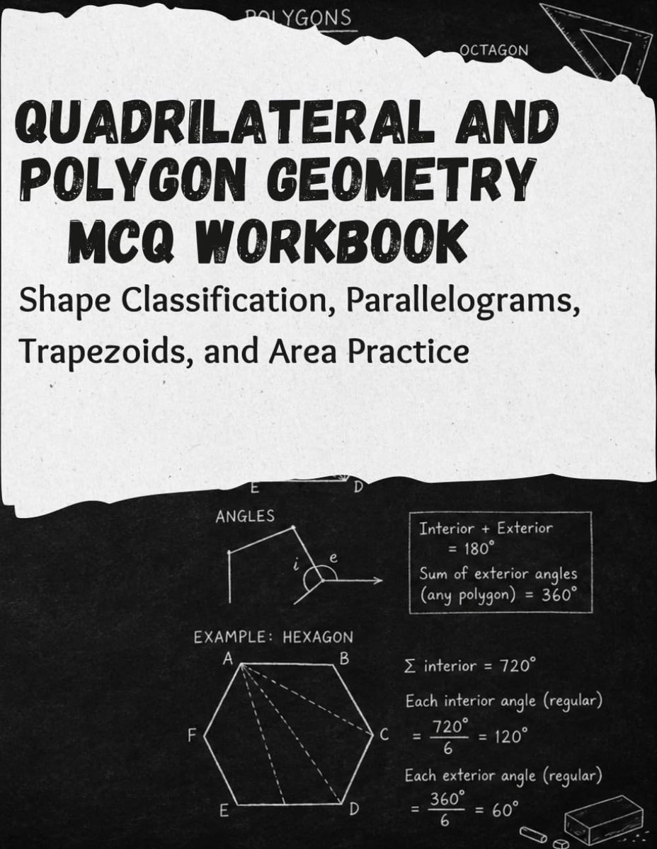 And Polygon Geometry MCQ Workbook: Shape Classification, Parallelograms, Trapezoids, and Area Practice
