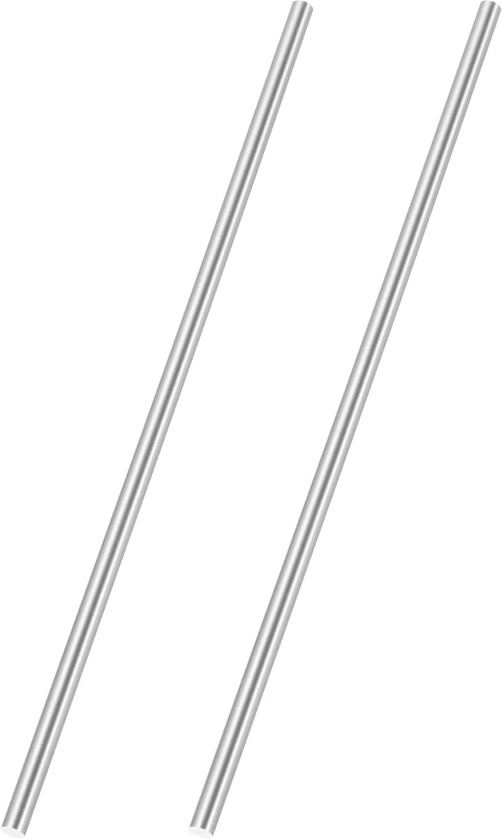 2 stuks 200 mm lange rondstaal, 5 mm diameter, HSS-stalen stangen, massief metaal, ronde metalen stang voor knutselen, huis, tuin, modelbouw, machinebouw, industriële werkplaats
