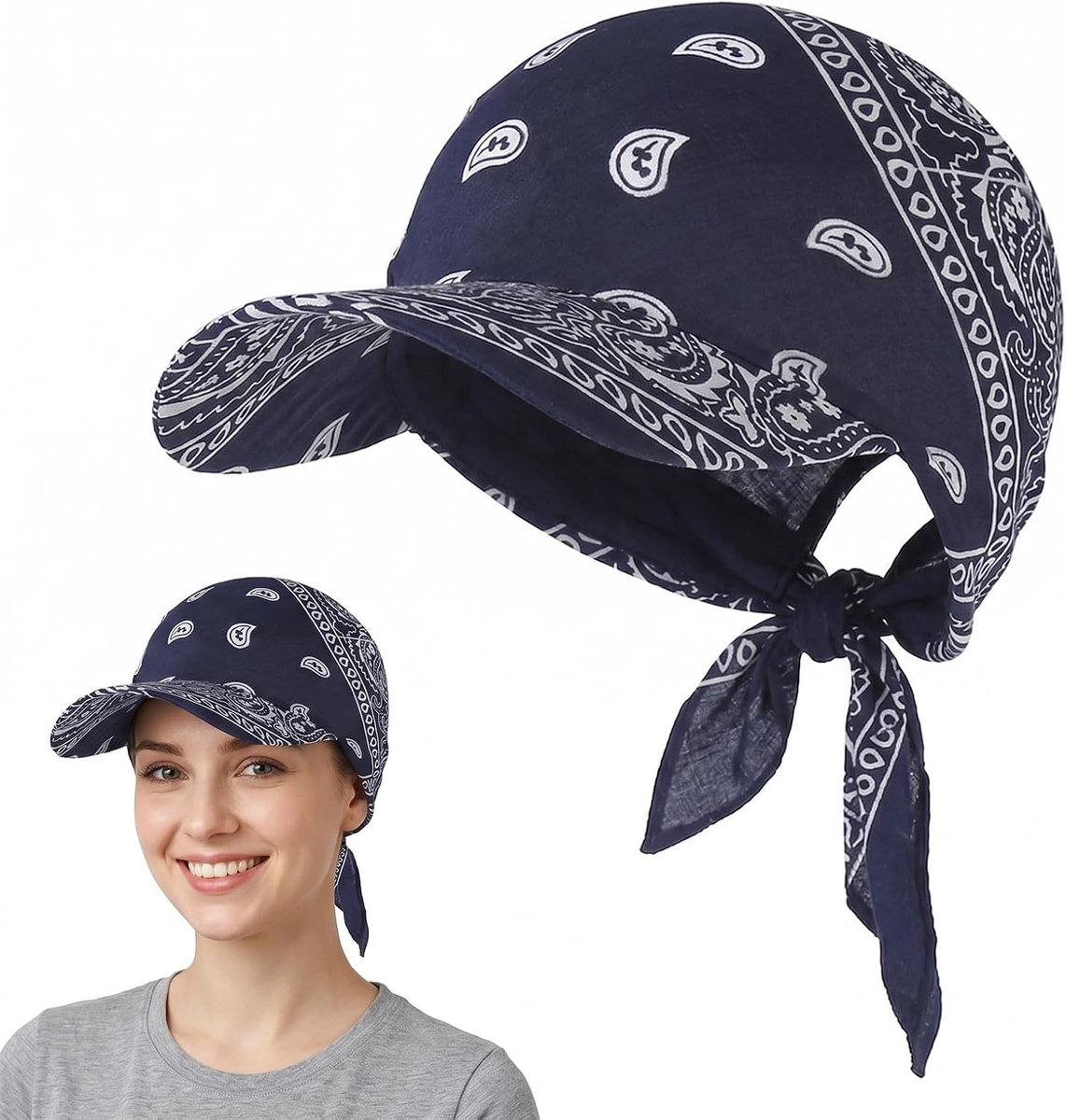 Bandana voor heren en dames, zonnehoed, nachtblauw, ademende muts voor wielrennen, sport, hoofddeksel, sneldrogend, voor hardlopen, motorfiets en outdoor, zonwering in de zomer