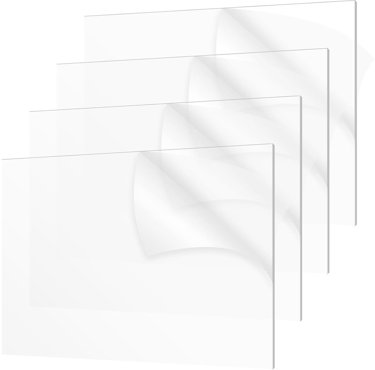 4 stuks acrylplaat, transparant, A3 (420 x 297 mm), 3 mm dikke acrylglasplaat, transparant, dubbelzijdige beschermfolie, hoogwaardige kunststof acrylplaat voor doe-het-zelfprojecten, fotolijsten