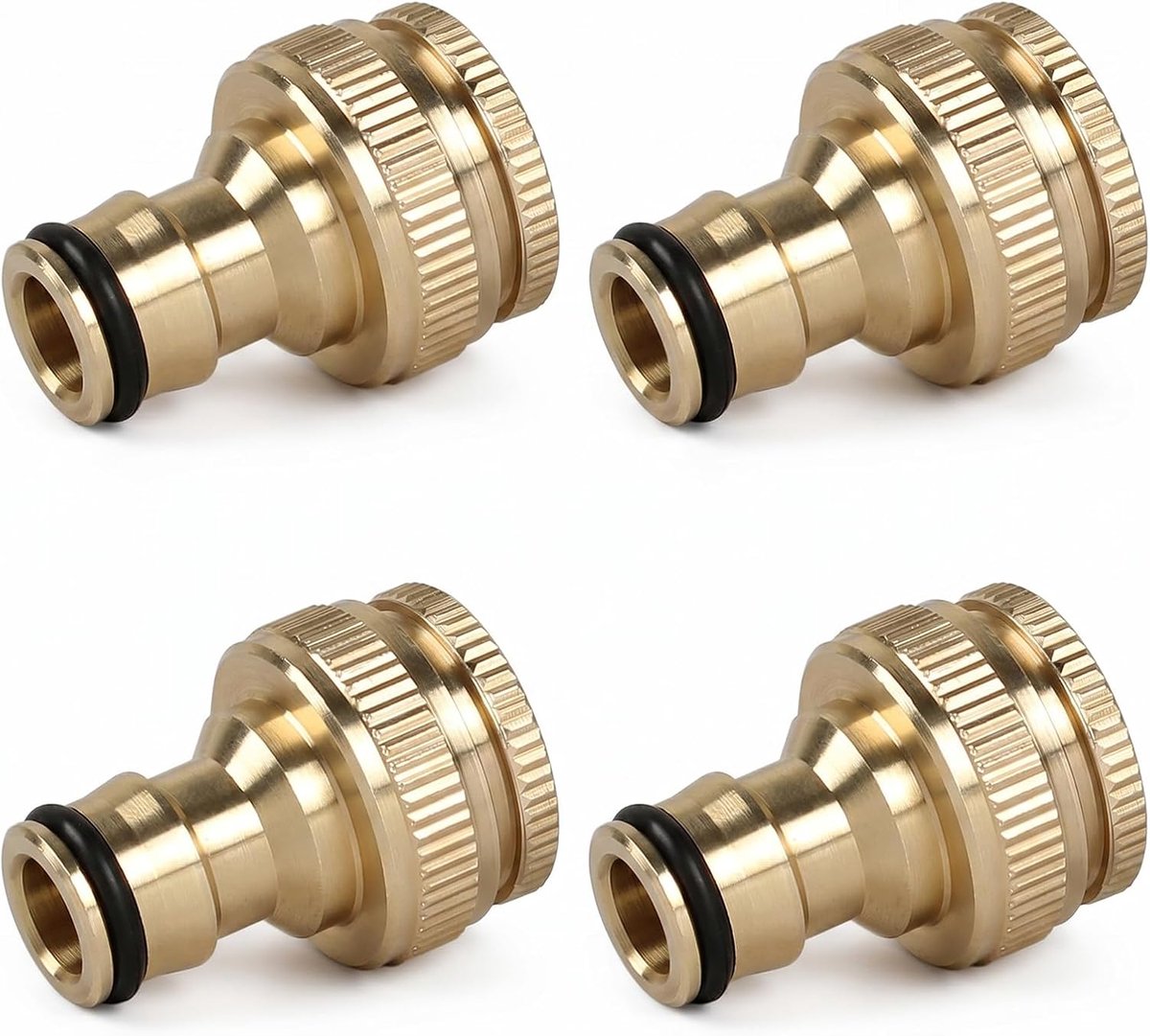 4 stuks messing slangaansluitingen