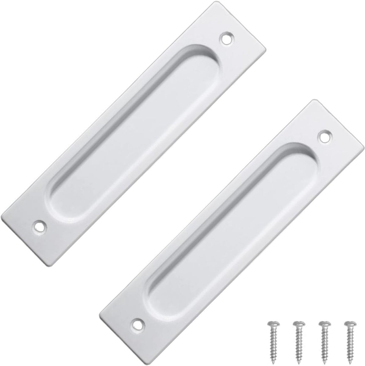 Deurgrepen – Vlakke Inbouwgrepen van Aluminiumlegering – – Voor Schuifdeuren, Kasten en Lades – Wit, 148 mm